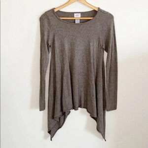 Neely Cashmere Blend tan/brown long sleeve long tunic Sweater size small